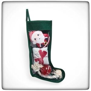 Merry Makings Green Medium 4-piece prestuffed Holiday Pet Stocking Dog T…